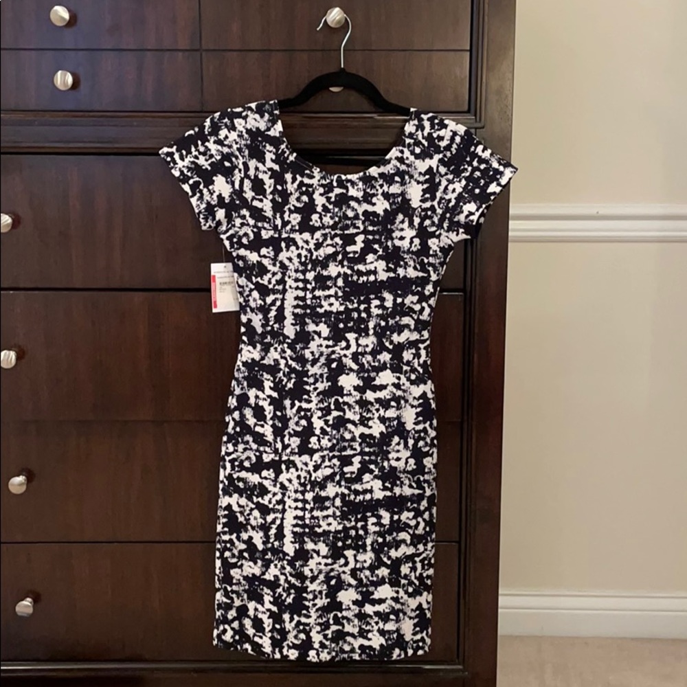 Navy/White Pattern Dress